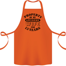 13th Wedding Anniversary 13 Year Funny Wife Cotton Apron 100% Organic Orange