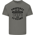 13th Wedding Anniversary 13 Year Funny Wife Mens Cotton T-Shirt Tee Top Charcoal