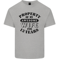 13th Wedding Anniversary 13 Year Funny Wife Mens Cotton T-Shirt Tee Top Sports Grey
