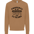 13th Wedding Anniversary 13 Year Funny Wife Mens Sweatshirt Jumper Caramel Latte