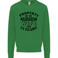 13th Wedding Anniversary 13 Year Funny Wife Mens Sweatshirt Jumper Irish Green