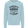 13th Wedding Anniversary 13 Year Funny Wife Mens Sweatshirt Jumper Light Blue