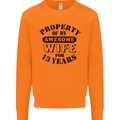 13th Wedding Anniversary 13 Year Funny Wife Mens Sweatshirt Jumper Orange