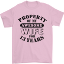 13th Wedding Anniversary 13 Year Funny Wife Mens T-Shirt 100% Cotton Light Pink