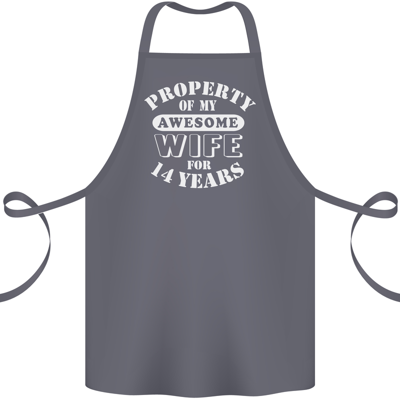 14 Year Wedding Anniversary 14th Funny Wife Cotton Apron 100% Organic Steel