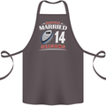 14 Year Wedding Anniversary 14th Rugby Cotton Apron 100% Organic Dark Grey