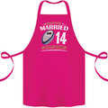 14 Year Wedding Anniversary 14th Rugby Cotton Apron 100% Organic Pink