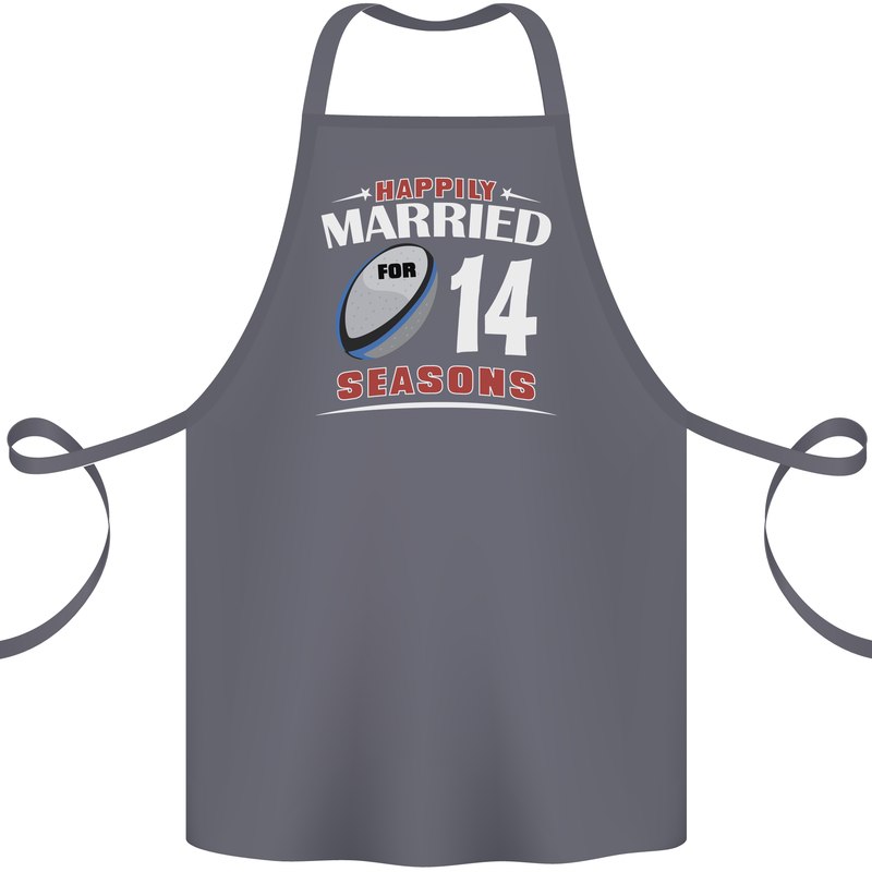 14 Year Wedding Anniversary 14th Rugby Cotton Apron 100% Organic Steel