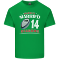 14 Year Wedding Anniversary 14th Rugby Mens Cotton T-Shirt Tee Top Irish Green