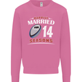 14 Year Wedding Anniversary 14th Rugby Mens Sweatshirt Jumper Azalea