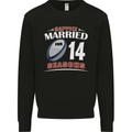 14 Year Wedding Anniversary 14th Rugby Mens Sweatshirt Jumper Black