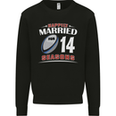 14 Year Wedding Anniversary 14th Rugby Mens Sweatshirt Jumper Black