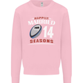 14 Year Wedding Anniversary 14th Rugby Mens Sweatshirt Jumper Light Pink