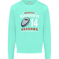 14 Year Wedding Anniversary 14th Rugby Mens Sweatshirt Jumper Peppermint