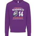 14 Year Wedding Anniversary 14th Rugby Mens Sweatshirt Jumper Purple