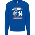 14 Year Wedding Anniversary 14th Rugby Mens Sweatshirt Jumper Royal Blue