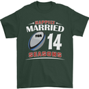 14 Year Wedding Anniversary 14th Rugby Mens T-Shirt 100% Cotton Forest Green