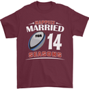 14 Year Wedding Anniversary 14th Rugby Mens T-Shirt 100% Cotton Maroon