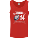 14 Year Wedding Anniversary 14th Rugby Mens Vest Tank Top Red