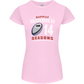 14 Year Wedding Anniversary 14th Rugby Womens Petite Cut T-Shirt Light Pink