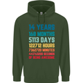 14th Birthday 14 Year Old Childrens Kids Hoodie Forest Green