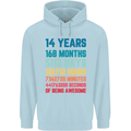 14th Birthday 14 Year Old Childrens Kids Hoodie Light Blue