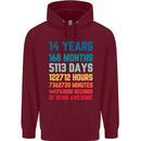 14th Birthday 14 Year Old Childrens Kids Hoodie Maroon