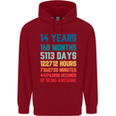 14th Birthday 14 Year Old Childrens Kids Hoodie Red