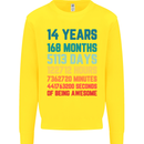 14th Birthday 14 Year Old Kids Sweatshirt Jumper Yellow