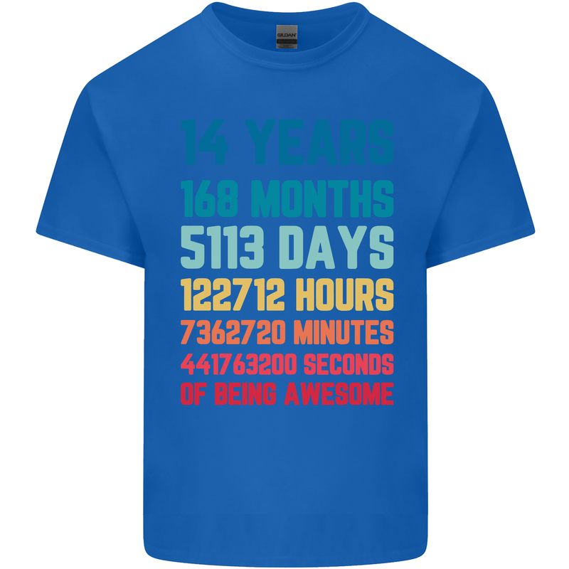 14th Birthday 14 Year Old Kids T-Shirt Childrens Royal Blue