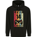 14th Birthday 14 Year Old Level Up Gamming Childrens Kids Hoodie Black