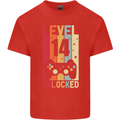 14th Birthday 14 Year Old Level Up Gamming Kids T-Shirt Childrens Red