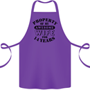 14th Wedding Anniversary 14 Year Funny Wife Cotton Apron 100% Organic Purple