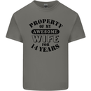 14th Wedding Anniversary 14 Year Funny Wife Mens Cotton T-Shirt Tee Top Charcoal