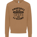 14th Wedding Anniversary 14 Year Funny Wife Mens Sweatshirt Jumper Caramel Latte