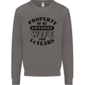 14th Wedding Anniversary 14 Year Funny Wife Mens Sweatshirt Jumper Charcoal