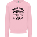 14th Wedding Anniversary 14 Year Funny Wife Mens Sweatshirt Jumper Light Pink