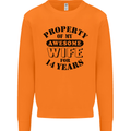 14th Wedding Anniversary 14 Year Funny Wife Mens Sweatshirt Jumper Orange