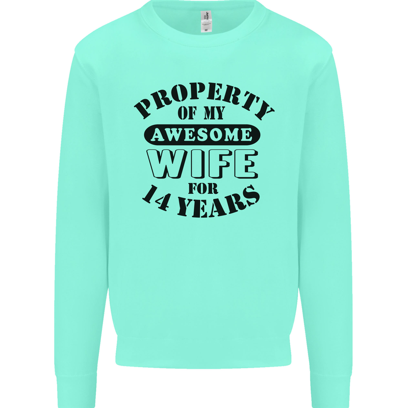 14th Wedding Anniversary 14 Year Funny Wife Mens Sweatshirt Jumper Peppermint