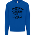 14th Wedding Anniversary 14 Year Funny Wife Mens Sweatshirt Jumper Royal Blue