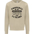 14th Wedding Anniversary 14 Year Funny Wife Mens Sweatshirt Jumper Sand