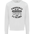 14th Wedding Anniversary 14 Year Funny Wife Mens Sweatshirt Jumper White