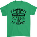 14th Wedding Anniversary 14 Year Funny Wife Mens T-Shirt 100% Cotton Irish Green