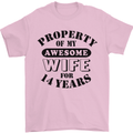 14th Wedding Anniversary 14 Year Funny Wife Mens T-Shirt 100% Cotton Light Pink