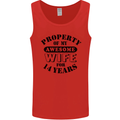 14th Wedding Anniversary 14 Year Funny Wife Mens Vest Tank Top Red