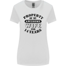 14th Wedding Anniversary 14 Year Funny Wife Womens Wider Cut T-Shirt White