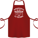15 Year Wedding Anniversary 15th Funny Wife Cotton Apron 100% Organic Maroon