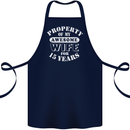 15 Year Wedding Anniversary 15th Funny Wife Cotton Apron 100% Organic Navy Blue