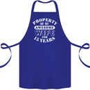15 Year Wedding Anniversary 15th Funny Wife Cotton Apron 100% Organic Royal Blue