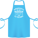 15 Year Wedding Anniversary 15th Funny Wife Cotton Apron 100% Organic Turquoise